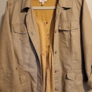 "Eddie Bauer" XL Tan Linen Jacket. $18.
